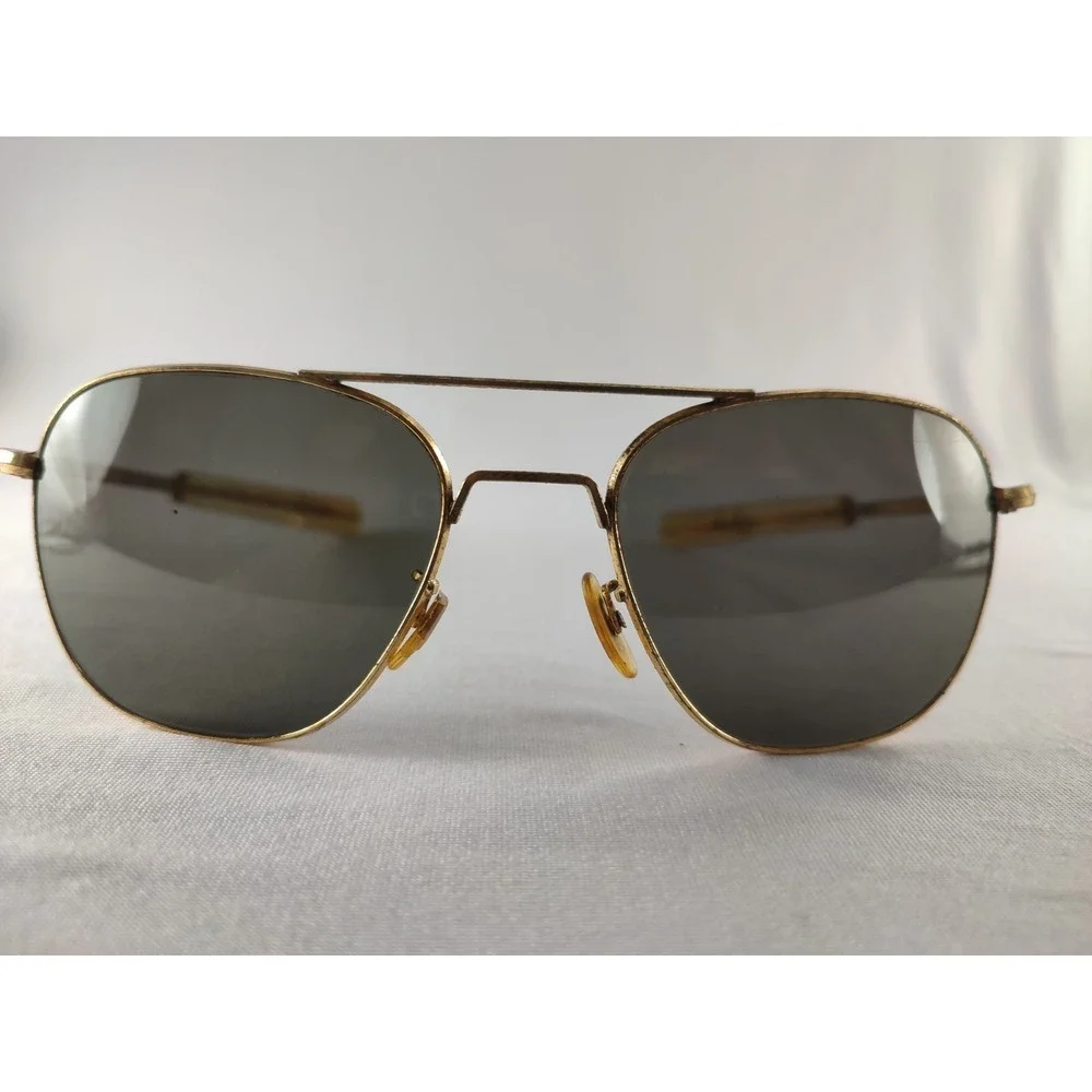 Vintage Randolph Engineering USA HGU-4/P Aviator Sunglasses Gold 52mm 5 1/2